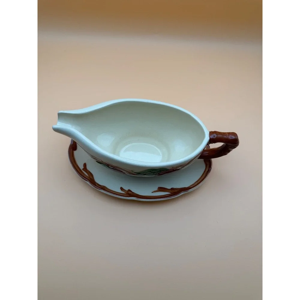 Franciscan Apple Gravy Boat with Attached Underplate Earthenware Made in USA